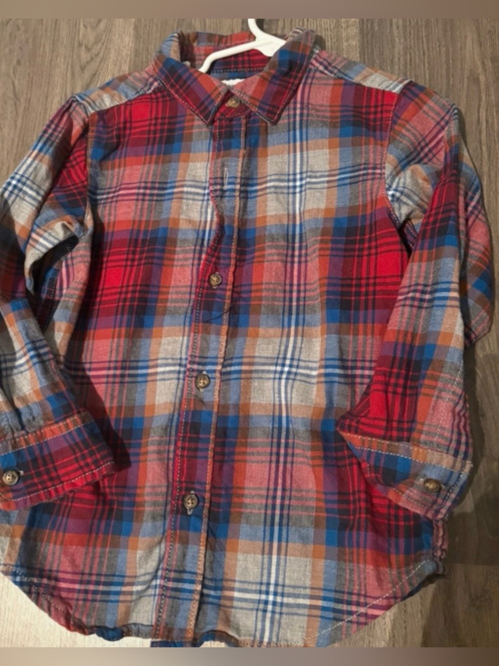 Carter's Red, Blue and Orange Plaid Button-Down Shirt